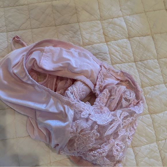 La Perla Vintage Pink Lace One Piece Lingerie Size 32 Small - Picture 3 of 8